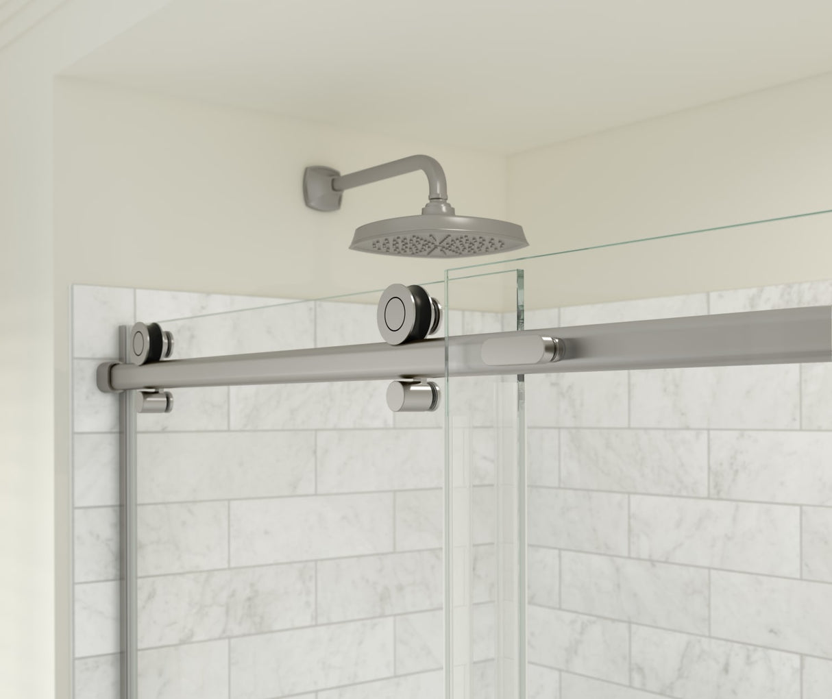 MAAX 137421-900-305-000 Odyssey SC 45-47 ½ x 78in. 8 mm Sliding Shower Door for Alcove Installation with Clear glass in Brushed Nickel