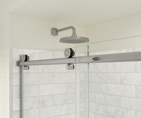 MAAX 137421-900-305-000 Odyssey SC 45-47 ½ x 78in. 8 mm Sliding Shower Door for Alcove Installation with Clear glass in Brushed Nickel