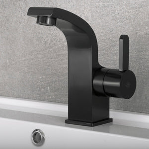 DAX Brass Single Handle Bathroom Faucet, Matte Black DAX-8260-BL