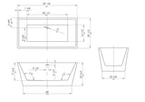 ALFI brand AB8834 59 inch Black & White Rectangular Acrylic Free Standing Soaking Bathtub
