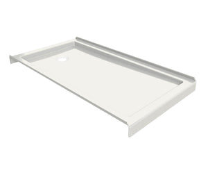MAAX 410005-506-001-104 B3Round 6032 Acrylic Tunnel Shower Base in White with Back End Drain