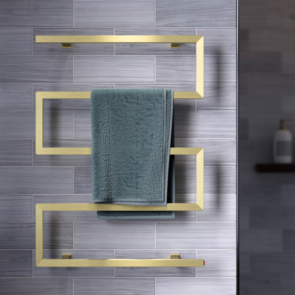 Voltaire 5-Bar Electric Towel Warmer in Brushed Gold