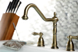 Kingston Brass KB1793ALBS Widespread Kitchen Faucet, Antique Brass