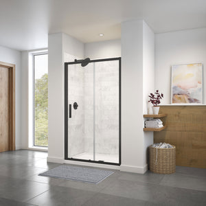 MAAX 135241-900-340-000 Connect 43 ½-45 x 72 in. 6mm Sliding Shower Door for Alcove Installation with Clear glass in Matte Black