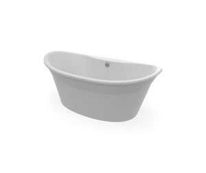MAAX 106151-000-002-128 Orchestra 6636 AcrylX Freestanding Center Drain Bathtub in White with Sterling Silver Skirt