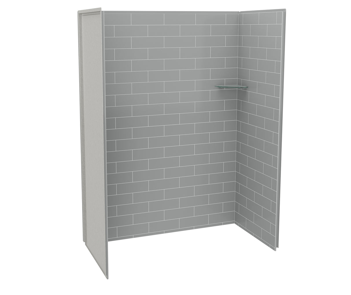 MAAX 107456-301-501 Utile 6032 Composite Direct-to-Stud Three-Piece Alcove Shower Wall Kit in Metro Ash Grey