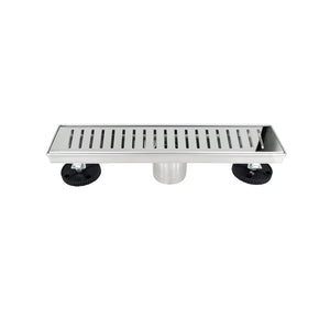 DAX Stainless Steel Rectangular Shower Floor Drain with 18 Gauge, 12", Polished DR12-G06