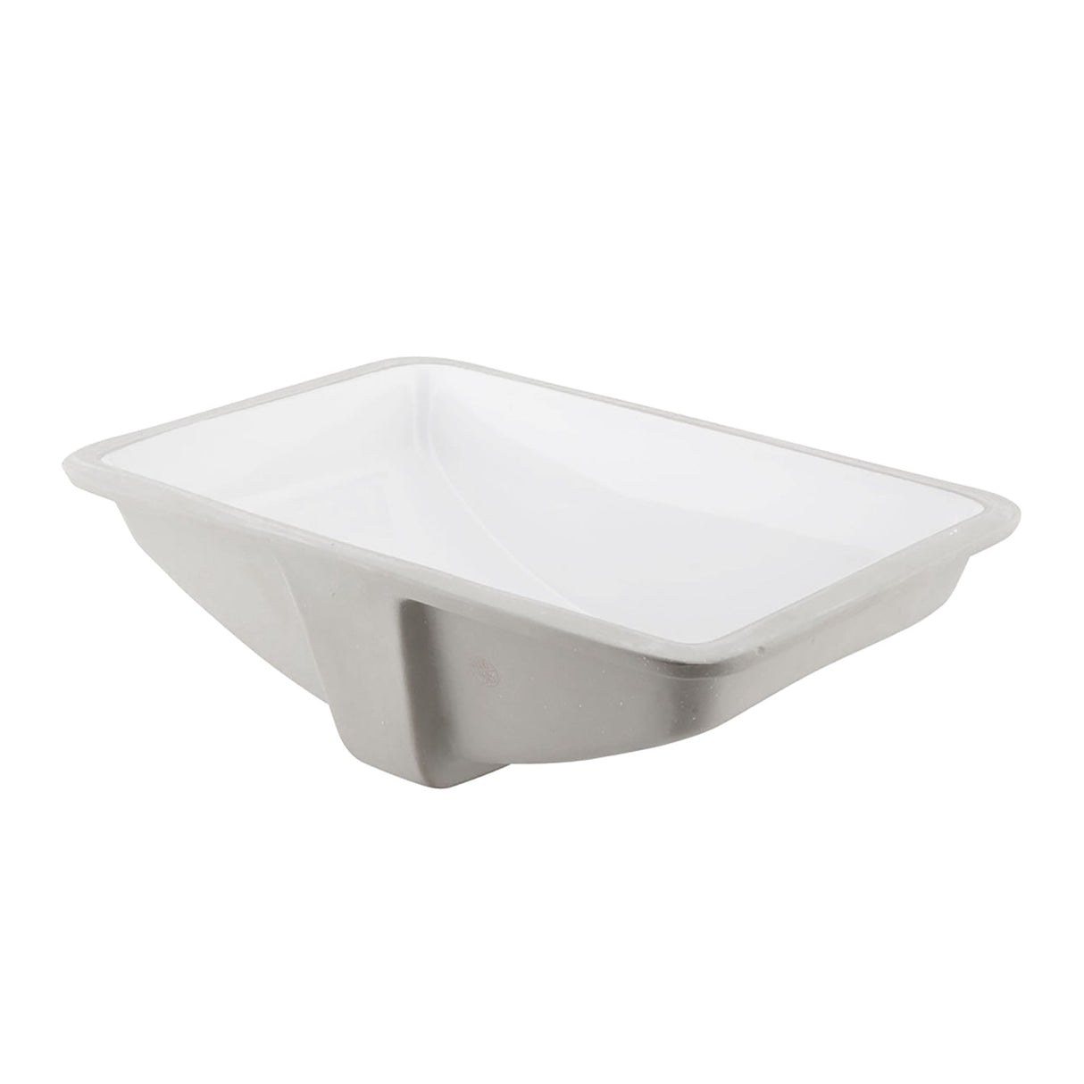 DAX Ceramic Square Single Bowl Undermount Bathroom Basin, White BSN-202G-W