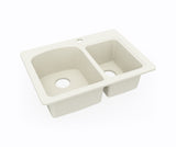 Swanstone KSDB-2518 18 x 25 Swanstone Dual Mount Double Bowl Sink in Bone KS02518DB.037