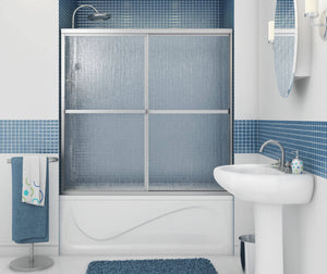 MAAX 105410-970-084-000 Polar 54-59 ½ x 57 in. Bypass Tub Door for Alcove Installation with Raindrop glass in Chrome
