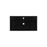 Claire 30 Ceramic Console Sink Matte Black Basin Chrome Legs