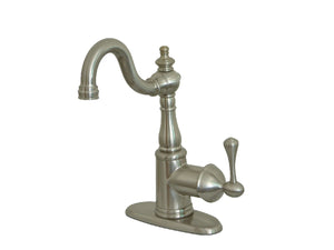 Kingston Brass KS7498BL English Vintage Bar Faucet with Deck Plate, Brushed Nickel