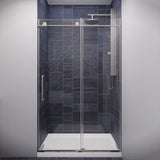 ANZZI SD-AZ13-01BN Madam Series 48 in. by 76 in. Frameless Sliding Shower Door in Brushed Nickel with Handle