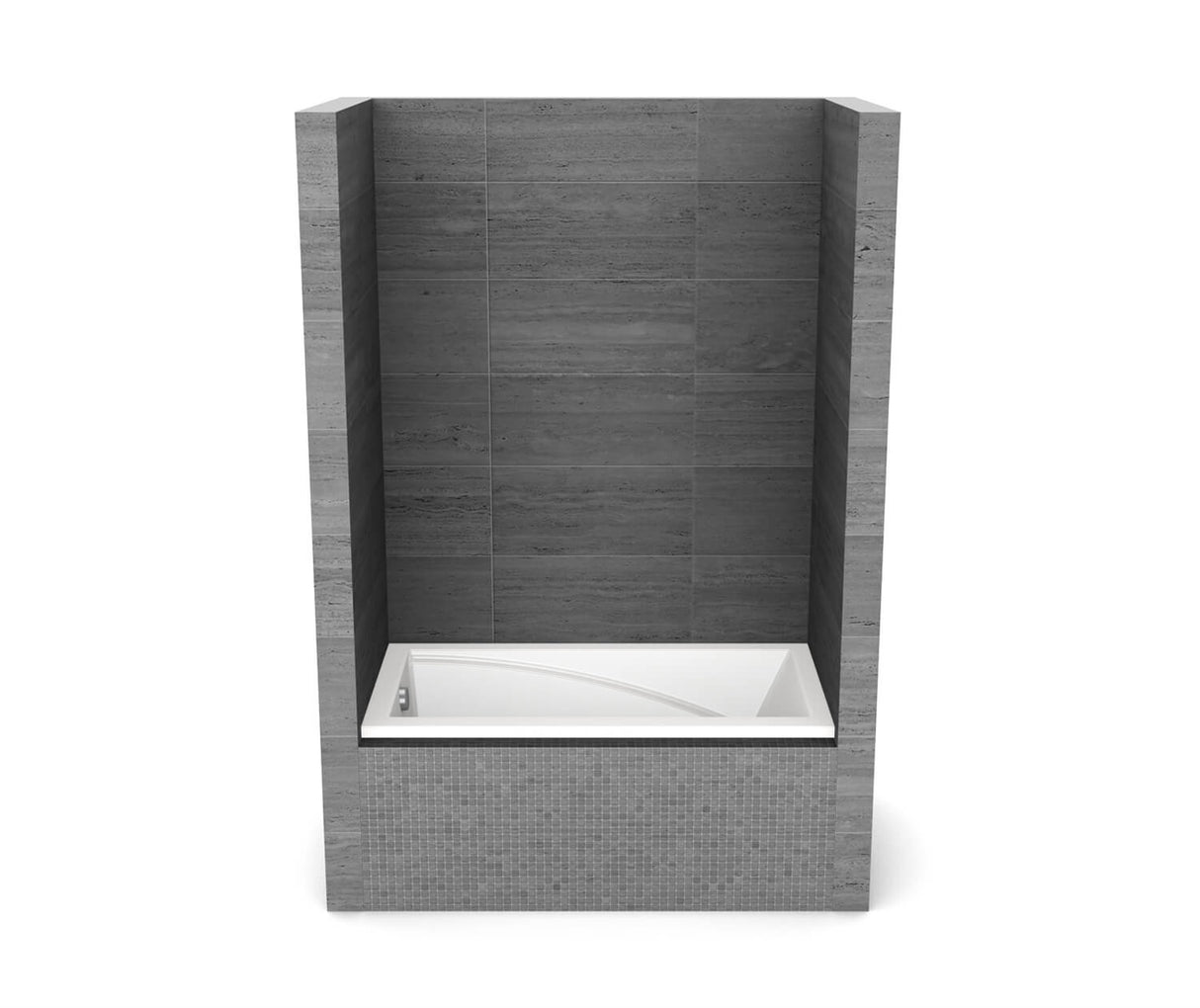 MAAX 410021-000-001-173 ModulR 6032 IF (With Armrests) Acrylic Alcove Right-Hand Drain Bathtub in White