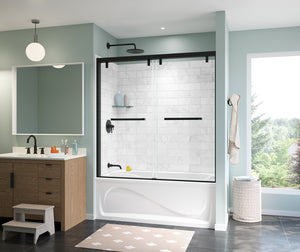 MAAX 135320-900-340-000 Uptown 56-59 x 58 in. 8 mm Bypass Tub Door for Alcove Installation with Clear glass in Matte Black