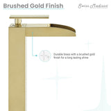 Concorde Single Hole, Single-Handle, High Arc Waterfall, Bathroom Faucet in Brushed Gold