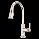 Port Haven 1-Handle Pull-Down Kitchen Faucet in Polished Nickel