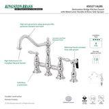 Kingston Brass KS3271ALBS Kitchen Faucet with Side Sprayer, Polished Chrome