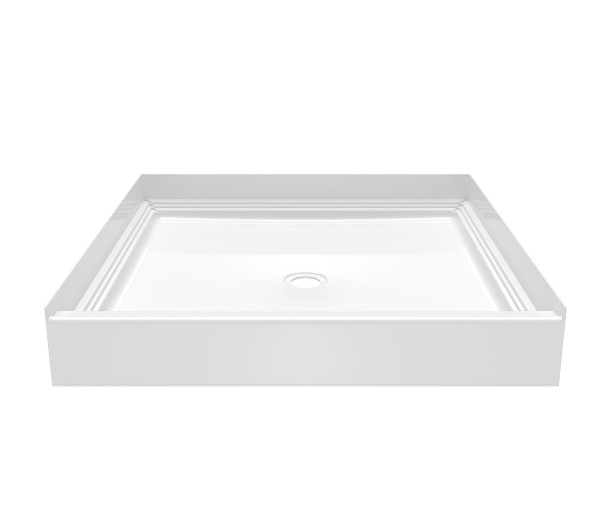 Swanstone VP4242CPANNS Solid Surface Alcove Shower Pan with Center Drain in White VP4242CPANNS.010