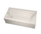 MAAX 106222-L-103-007 Exhibit 6632 IFS AFR Acrylic Alcove Left-Hand Drain Aeroeffect Bathtub in Biscuit