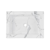 Voltaire 22" Ceramic Vessel Bathroom Sink in White Marble