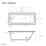 Voltaire 54" x 30" Reversible Drain Drop-In Bathtub