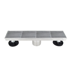 DAX Stainless Steel Rectangular Shower Floor Drain with 18 Gauge, 12", Brushed Stainless Steel DR12-H01