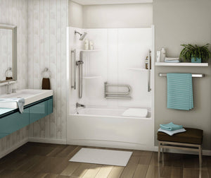 MAAX 107001-L-103-001 Allia TS-6032 Acrylic Alcove Left-Hand Drain One-Piece Aeroeffect Tub Shower in White