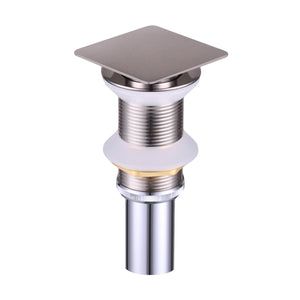 DAX Brass Square Vanity Sink Pop-Up Drain without Overflow, Brushed Nickel DAX-82012-BN