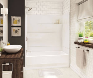 MAAX 105573-000-002-002 Gallery TS-6030 AcrylX Alcove Right-Hand Drain Two-Piece Tub Shower in White