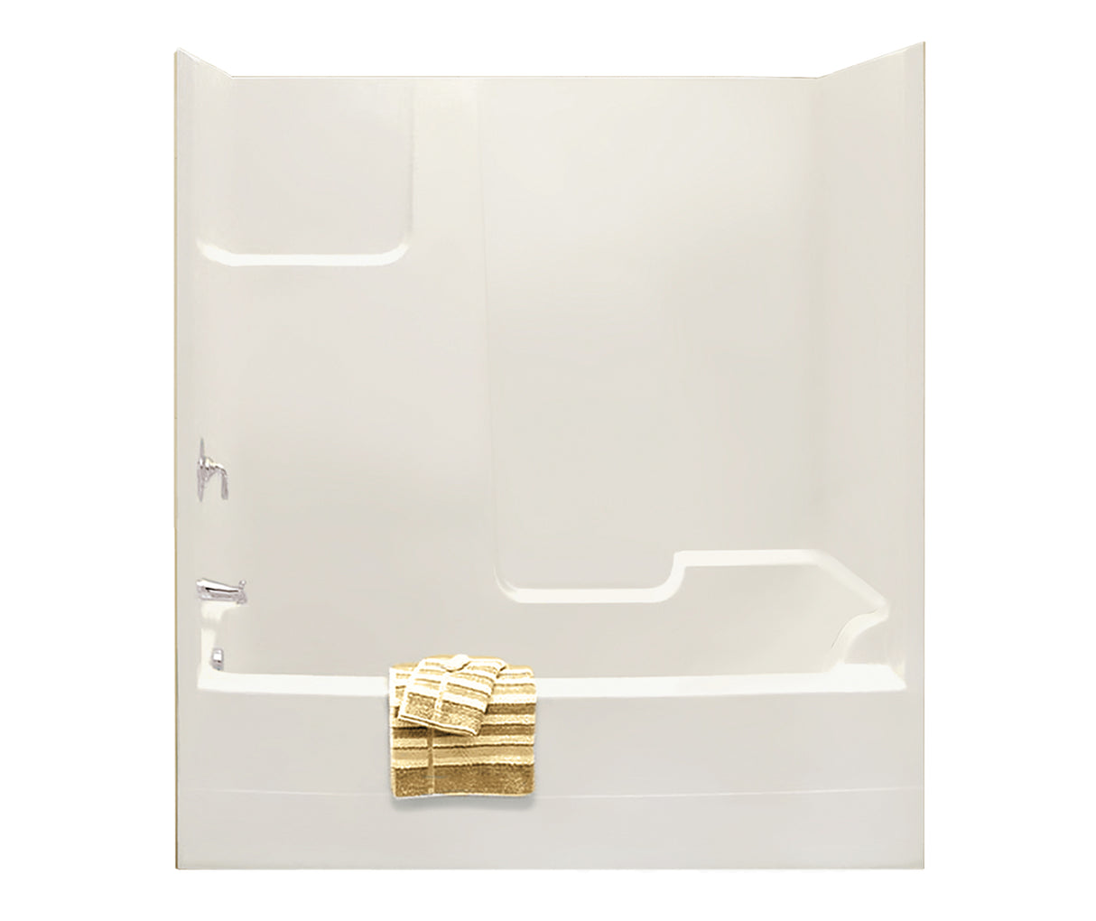 MAAX 140103-003-002-001 TSEA72 72 x 36 AcrylX Alcove Left-Hand Drain One-Piece Whirlpool Tub Shower in White
