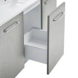 Annecy 48 Single, Brushed Grey, Two Doors, One Drawer, Bathroom Vanity