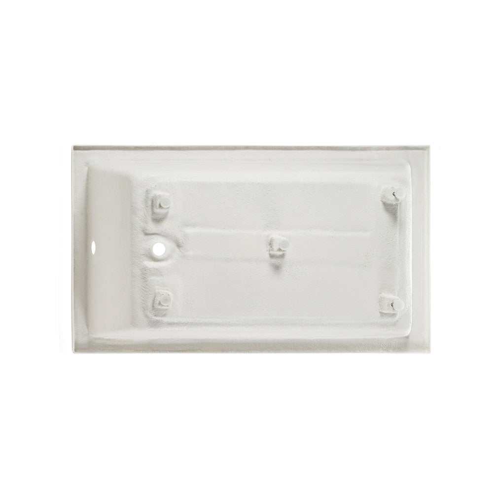 Voltaire 54 in x 30 in Acrylic Glossy White, Alcove, Integral Left-Hand Drain, Bathtub