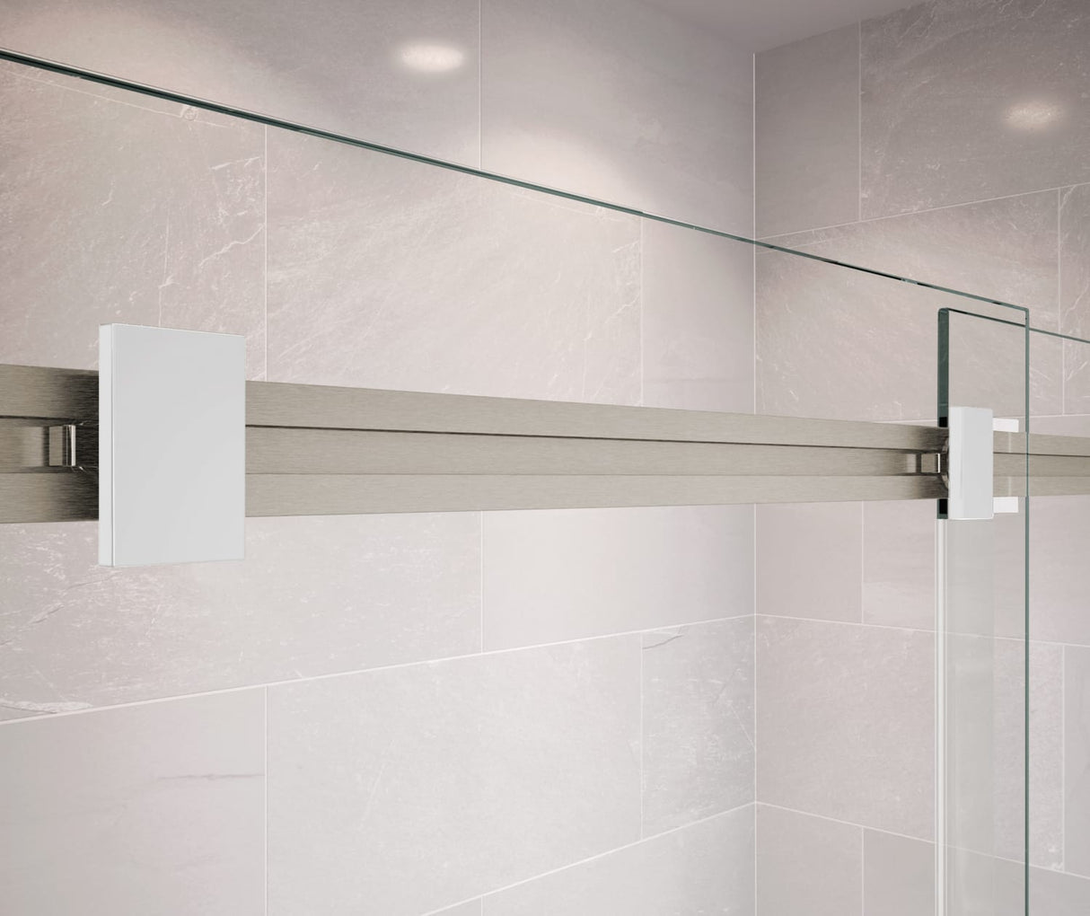 MAAX 136270-900-290-000 Duel 56-59 x 55 ½ x 59 in. 8 mm Bypass Tub Door for Alcove Installation with Clear glass in Brushed Nickel & Matte White