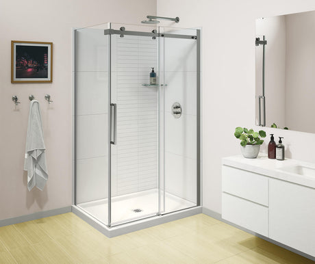 MAAX 138540-810-084-000 Halo Pro GS 44 ½-47 X 78 ¾ in. 8mm Sliding Shower Door for Alcove Installation with GlassShield® glass in Chrome