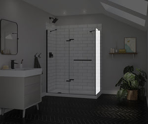 MAAX 139582-900-340-000 Reveal Sleek 71 Return Panel for 34 in. Base with Clear glass in Matte Black