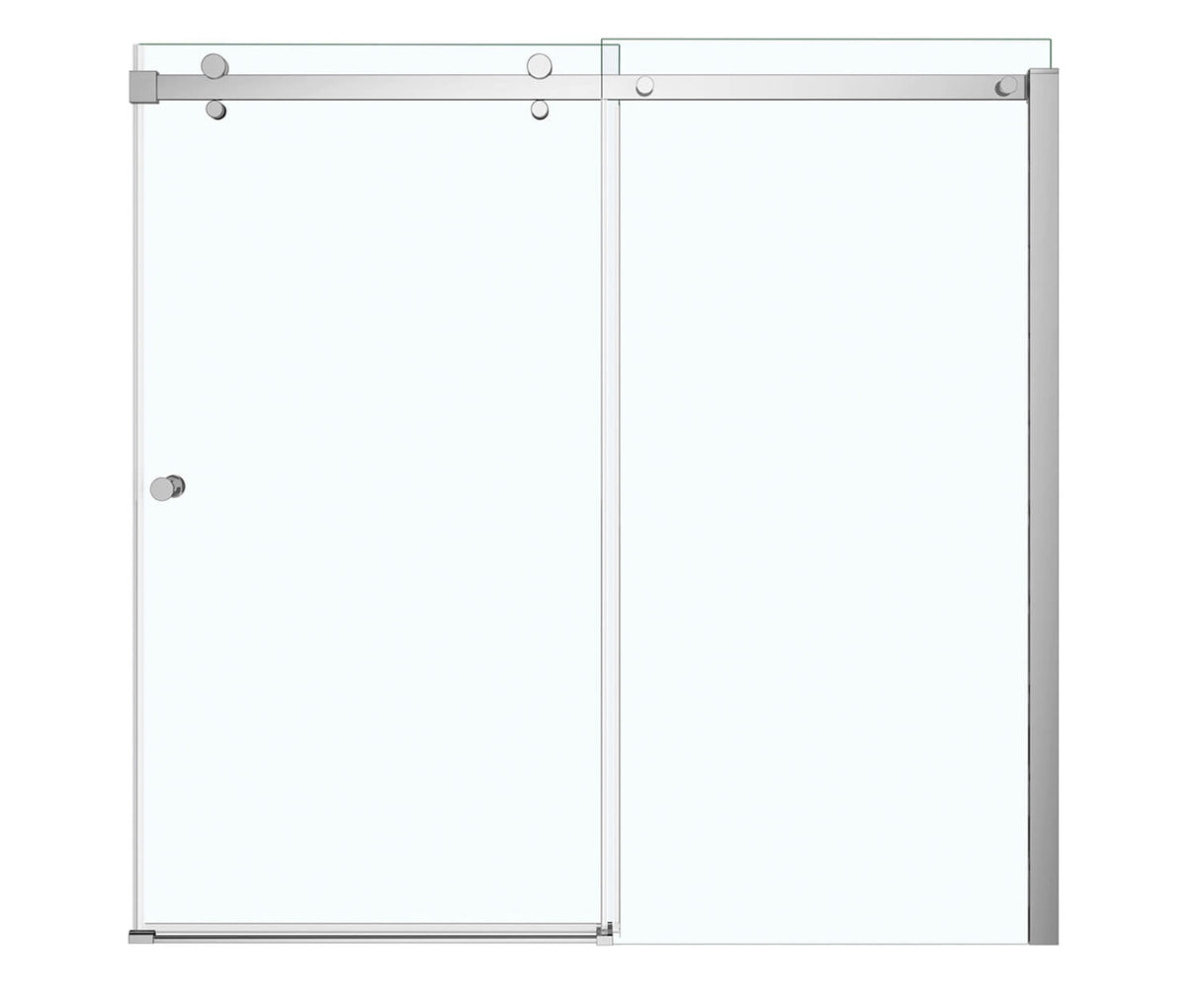 MAAX 138994-900-084-000 Luminescence 56 ½-59 x 55 ½-57 ½ in. 6 mm Sliding Tub Door for Alcove Installation with Clear glass in Chrome