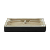 Carre 36 Ceramic Console Sink Matte Black Basin Gold Legs