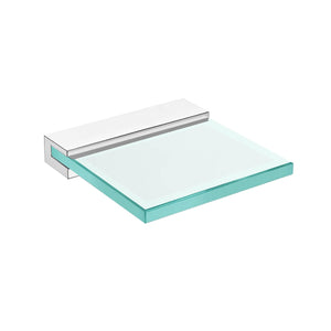 DAX Venice Brass and Glass Soap Dish Tray with Wall Mount, Chrome DAX-GDC060132-CR