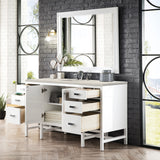 Addison 60" Single Vanity, Glossy White, w/ 3 CM Siberian Silestone Top