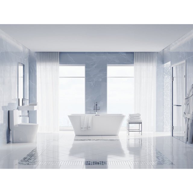 St. Tropez One-Piece Elongated Toilet Vortex Dual-Flush in Matte White 1.1/1.6 gpf