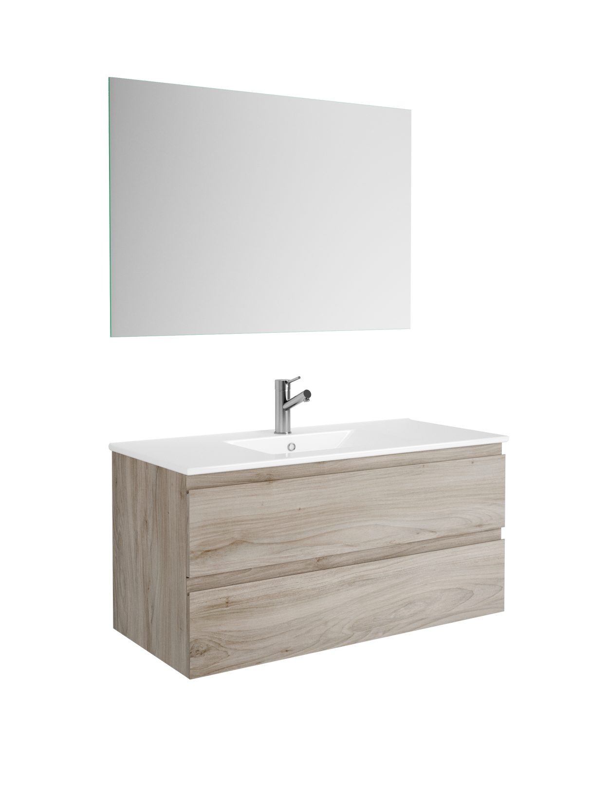 DAX Pasadena Engineered Wood and Porcelain Onix Basin with Vanity Cabinet, 40", Pine DAX-PAS014012-ONX