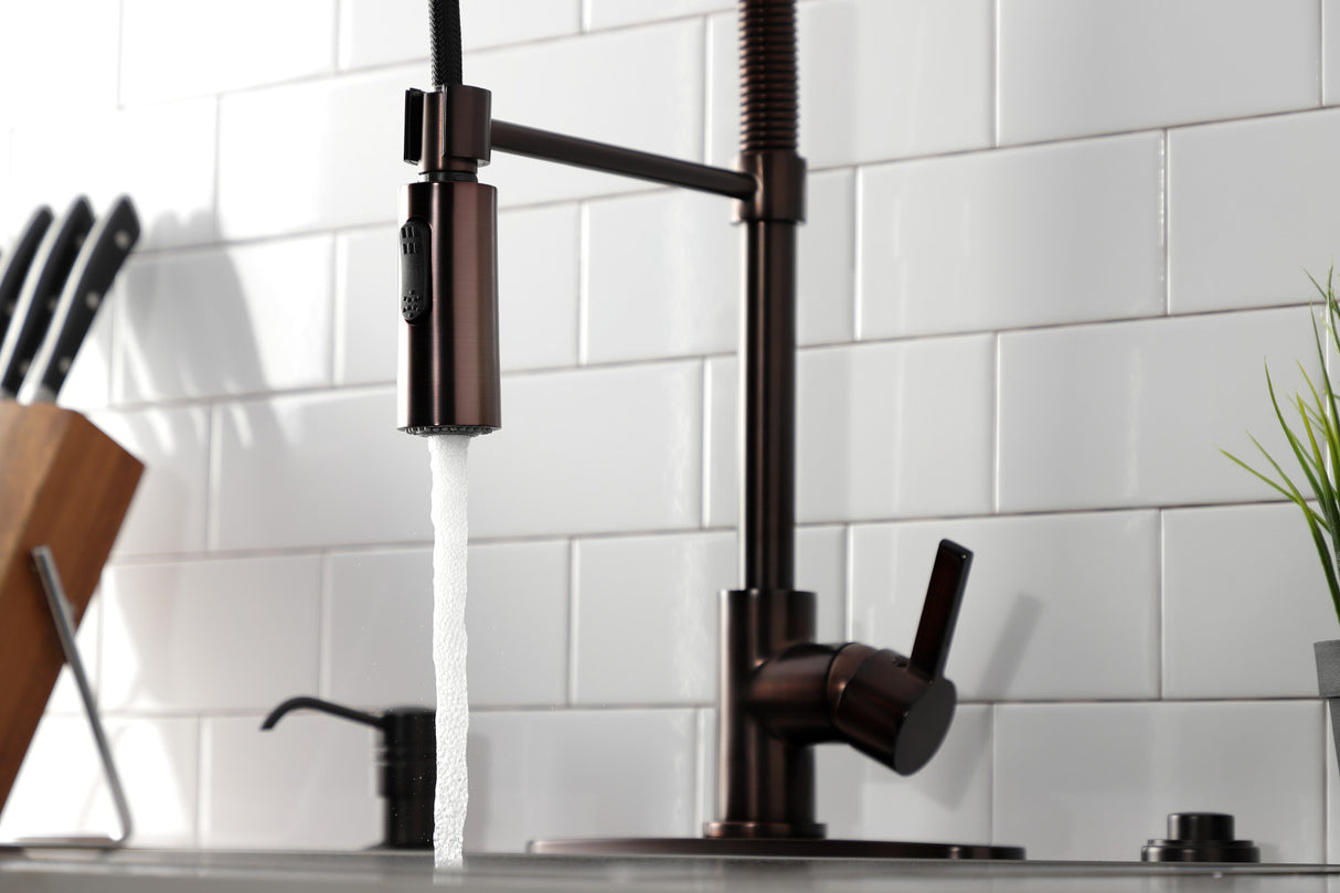 Gourmetier LS8775CTL Continental Single-Handle Pre-Rinse Kitchen Faucet, Oil Rubbed Bronze