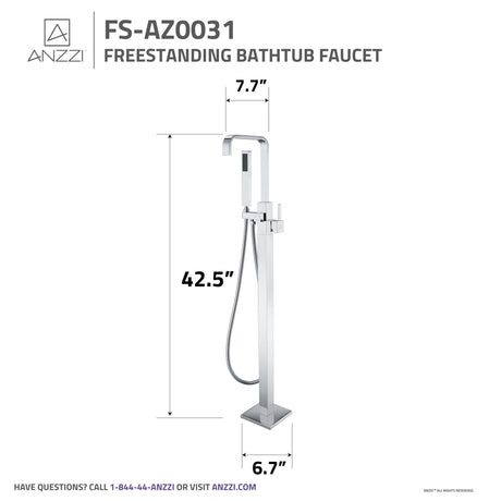 ANZZI FS-AZ0031CH Victoria 2-Handle Claw Foot Tub Faucet with Hand Shower in Polished Chrome