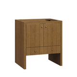 Hudson 30" Single Vanity, Honey Oak w/ 3 CM Eternal Jasmine Pearl Silestone Top
