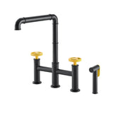 Avallon Pro Kitchen Faucet in Matte Black & Yellow