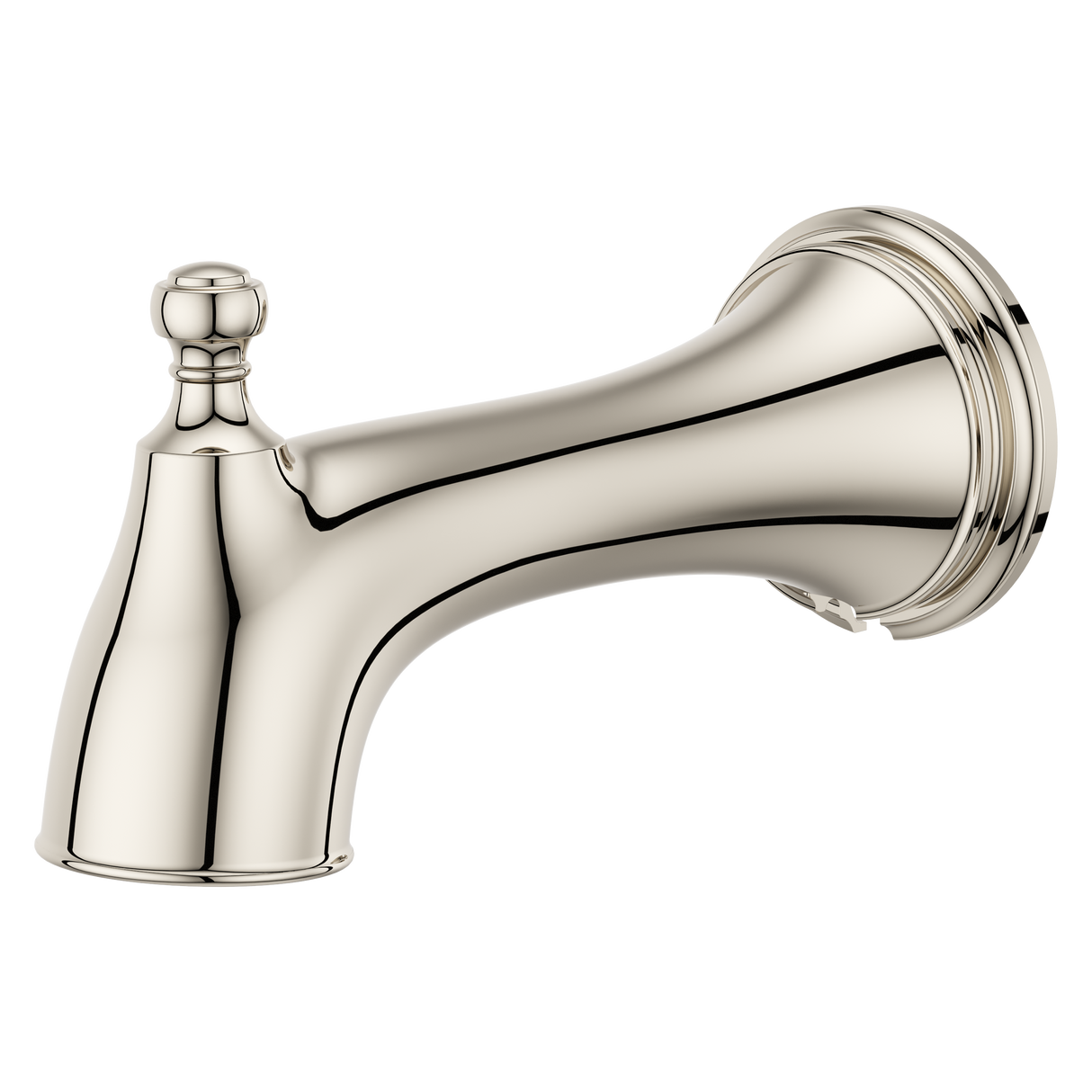 Transitional Round Tub Spout with Diverter in Polished Nickel