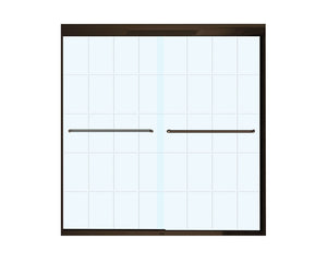 MAAX 134573-963-172-000 Kameleon 55-59 x 57 in. 8 mm Bypass Tub Door for Alcove Installation with French Door glass in Dark Bronze