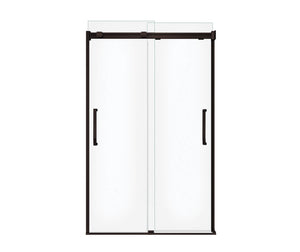 MAAX 138761-900-173-000 Inverto 43-47 x 70 ½-74 in. 8mm Bypass Shower Door for Alcove Installation with Clear glass in Dark Bronze