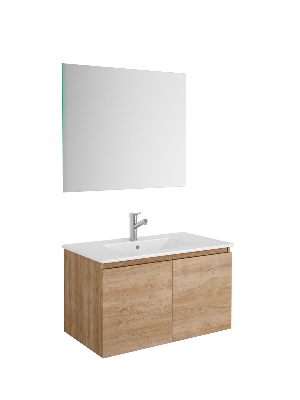 DAX Malibu Engineered Wood and Porcelain Onix Basin with the Single Vanity Cabinet, 28", Oak DAX-MAL012814-ONX